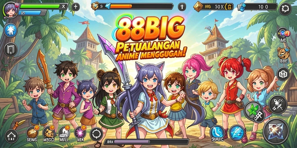 Screenshot utama 88BIG menampilkan pertarungan seru dalam dunia Anime.