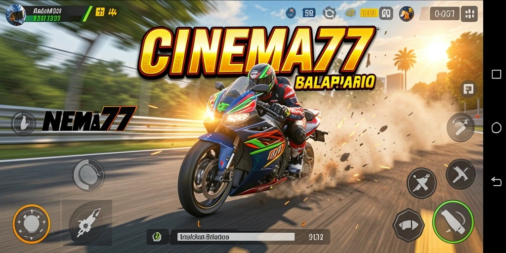 Gameplay CINEMA77 yang mendebarkan dan seru dalam balapan motor.