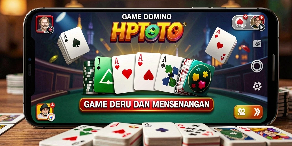 Tampilan permainan seru dalam HPTOTO saat bermain Domino.