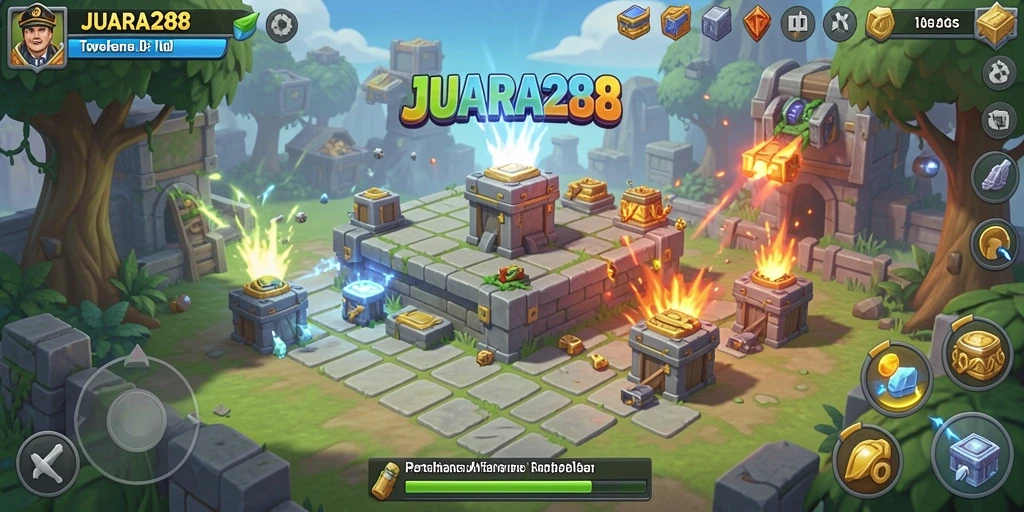 Tampilan menarik dari gameplay strategi Tower Defense JUARA288.