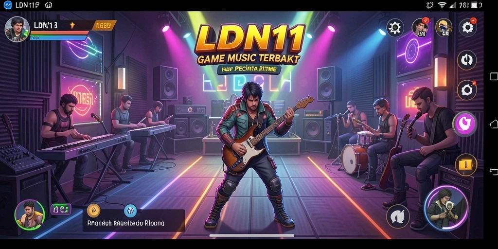 Tampilan grafik warna-warni LDN11 saat gameplay musik.