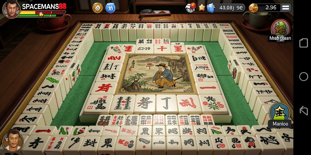 Screenshot gameplay <strong>SPACEMAN88</strong> yang menampilkan tantangan Mahjong yang menarik.