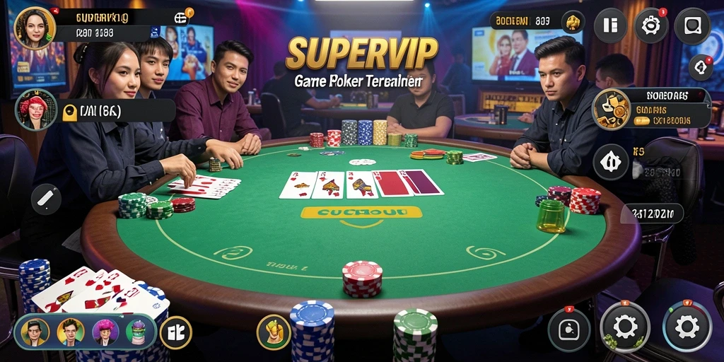 Tangkapan layar gameplay Poker di SUPERVIP yang menarik dan mendebarkan.